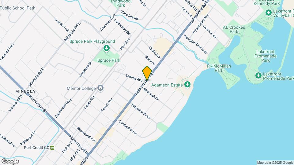 343 Lakeshore Rd E Map and Location Details
