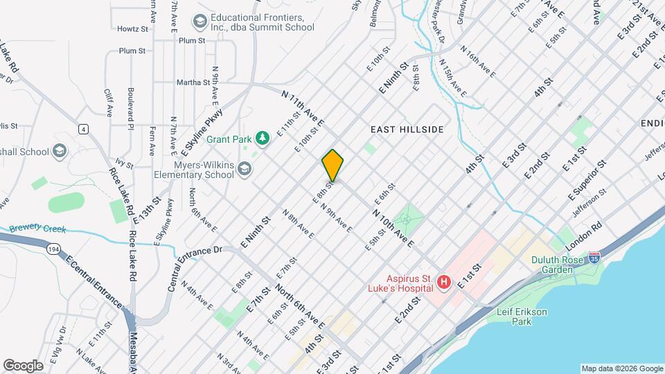 924 E 8th St Map and Location Details