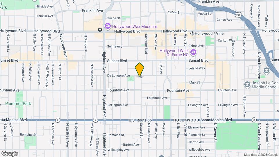 1351 Seward St Mapa y Detalles de la Ubicación
