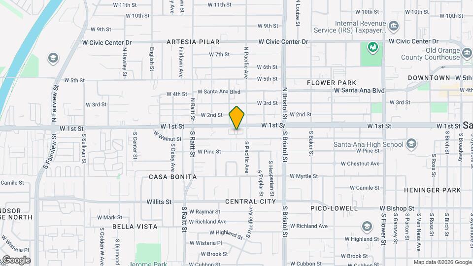 1520 W 1st St Map and Location Details