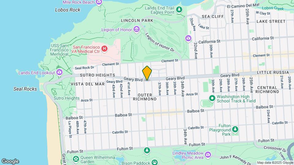 7433 Geary Blvd Mapa y Detalles de la Ubicación
