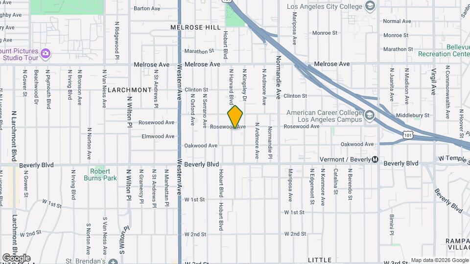 432 N Harvard Blvd Map and Location Details