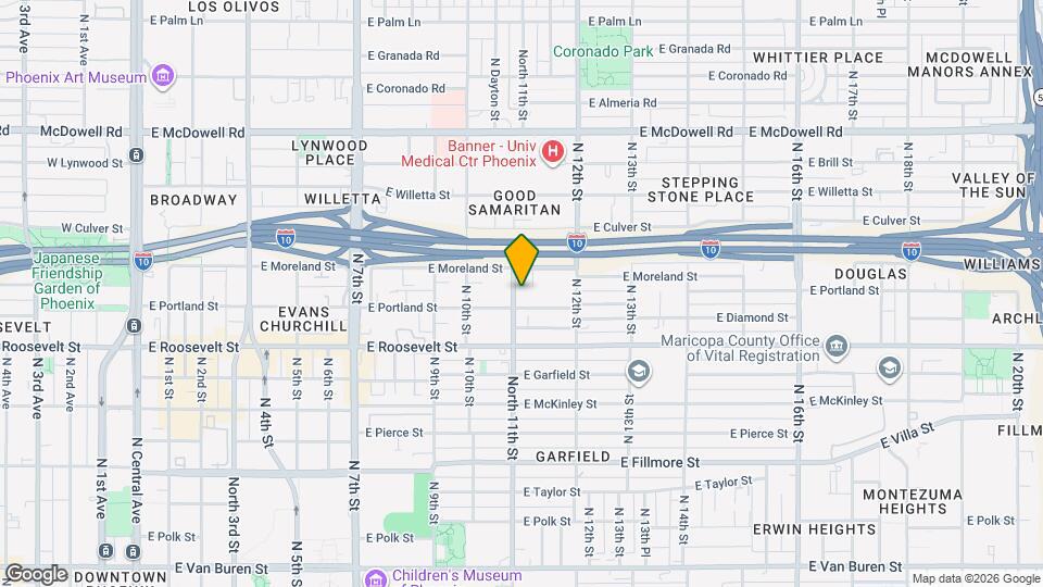 1109 North 11th St Map and Location Details