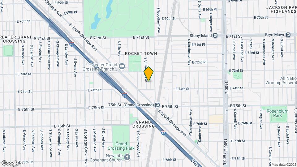 7341 S University Ave Map and Location Details