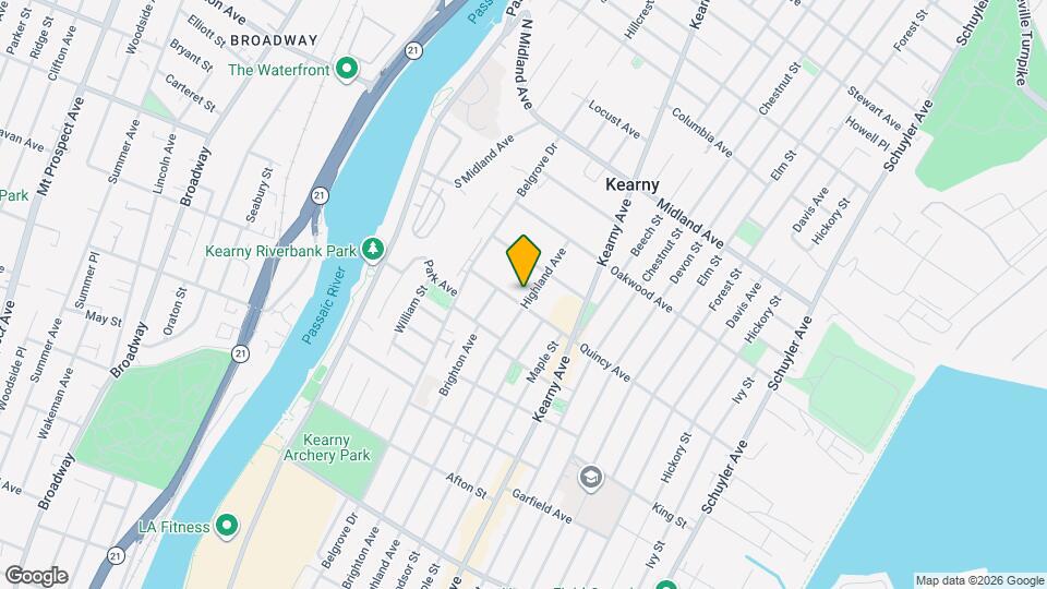 425 Highland Ave, Unit Kearny 2+ Bedrooms, 2nd FL Map and Location Details