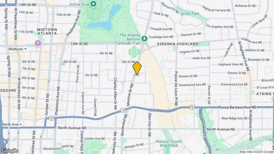 843 Monroe Dr NE Map and Location Details