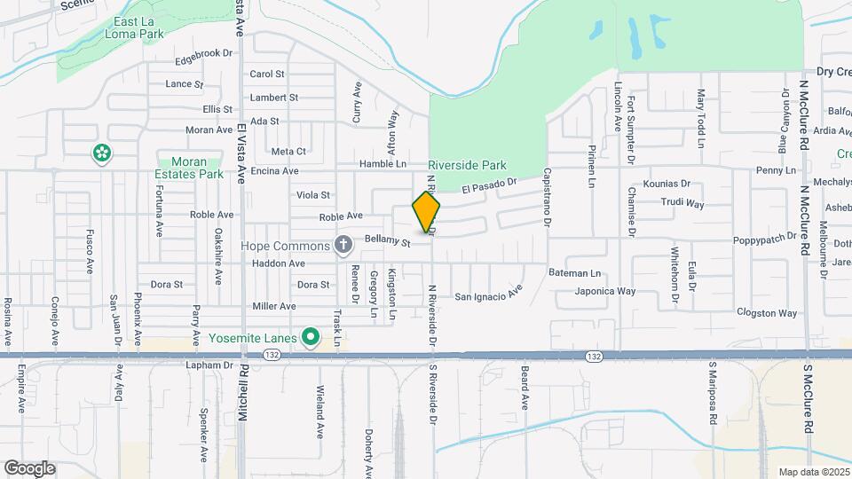 313 N Riverside Dr Map and Location Details