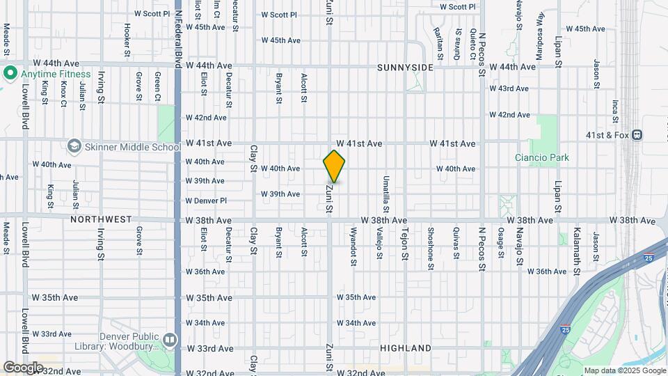 3910 Zuni St Map and Location Details