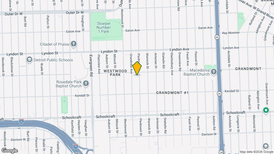 14233 Piedmont St Map and Location Details