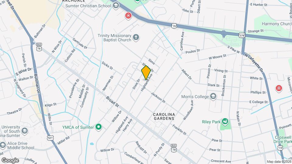 213 Highland Ave Map and Location Details