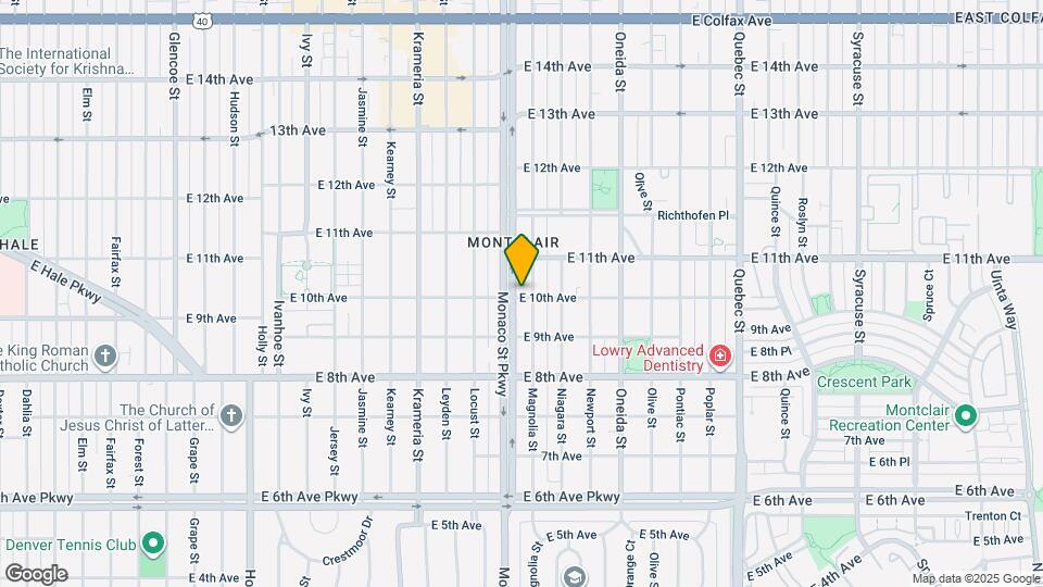 1000 N Monaco St Pkwy Map and Location Details