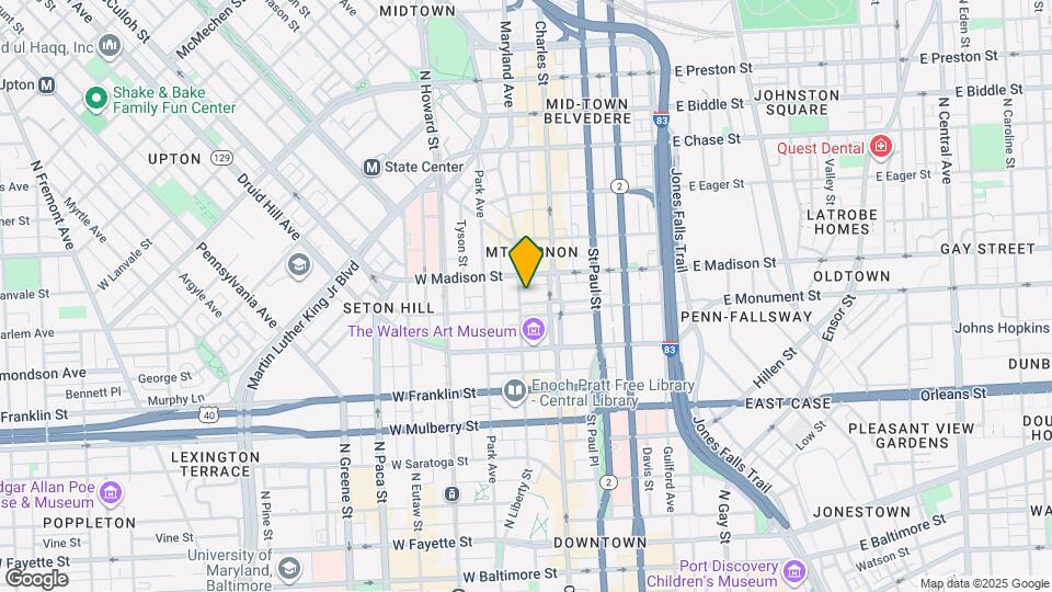 16 W Mount Vernon Pl Mapa y Detalles de la Ubicación