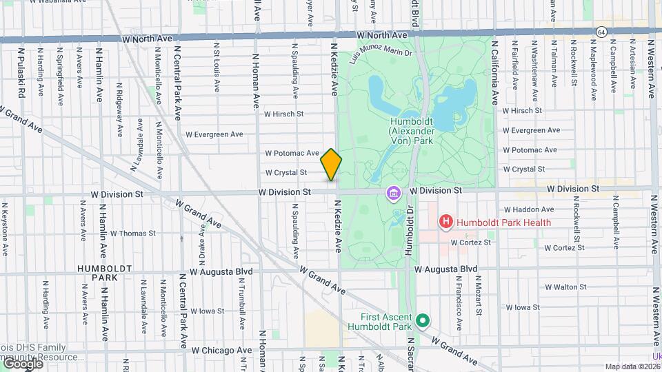 1204 N Kedzie Ave, Unit 2 Mapa y Detalles de la Ubicación