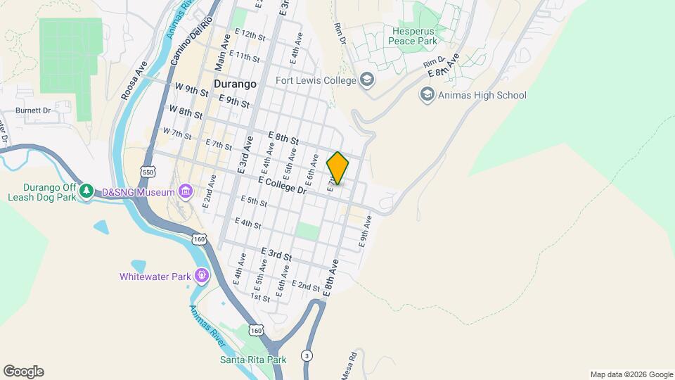 634 E 7th Ave Map and Location Details