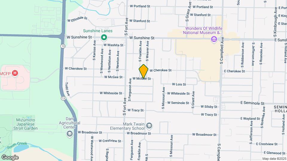 1112 W McGee St Map and Location Details