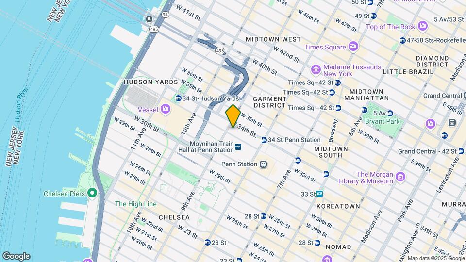 360 W 34th St. Map and Location Details