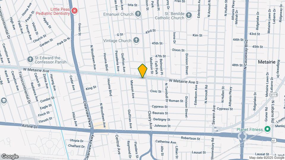 3908 W Metairie Ave Map and Location Details