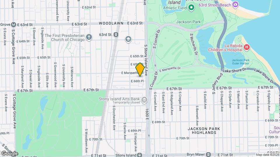 1534 E 66th Pl, Unit 1W Mapa y Detalles de la Ubicación