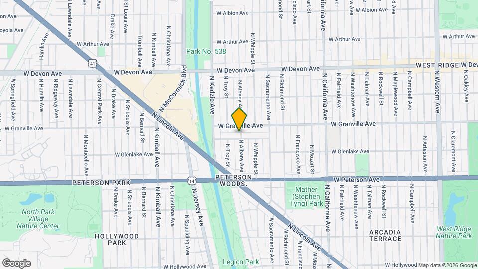 6110 N Albany Ave Map and Location Details