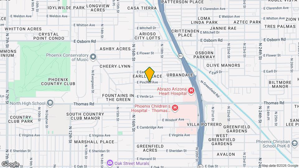 1701 E Pinchot Ave Mapa y Detalles de la Ubicación