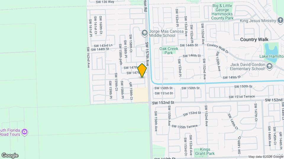 15740 SW 148th Terrace Map and Location Details