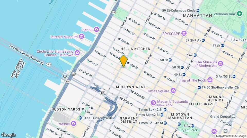 454 W 45th St Map and Location Details