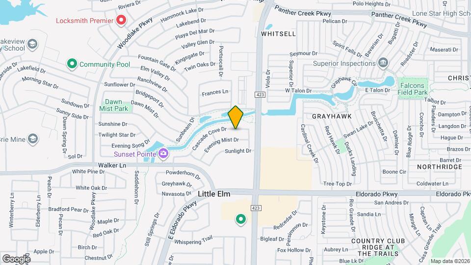 2844 Cascade Cove Dr Map and Location Details