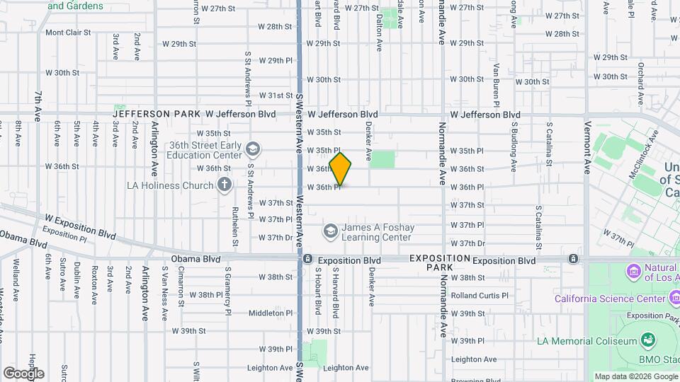 1610 W 36th Pl Mapa y Detalles de la Ubicación