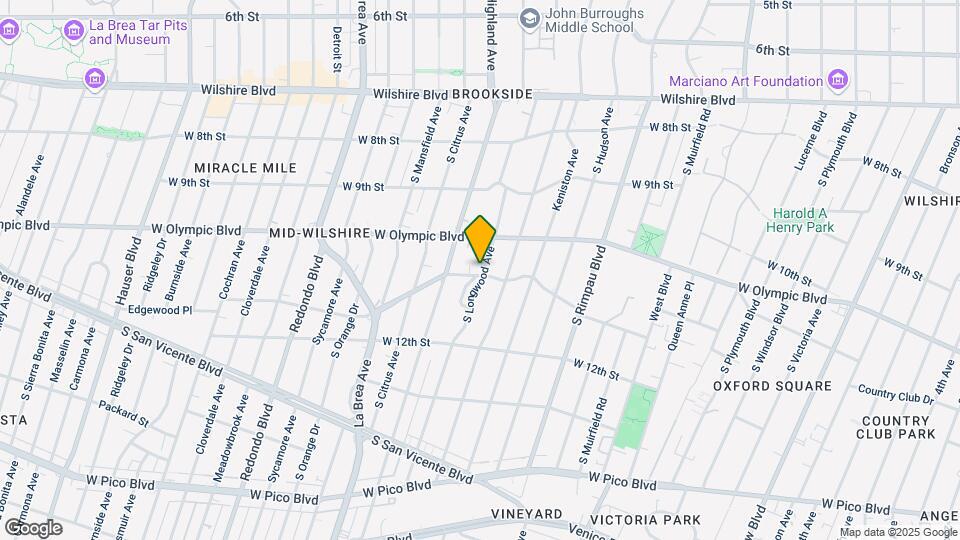 1037 S Longwood Ave Map and Location Details