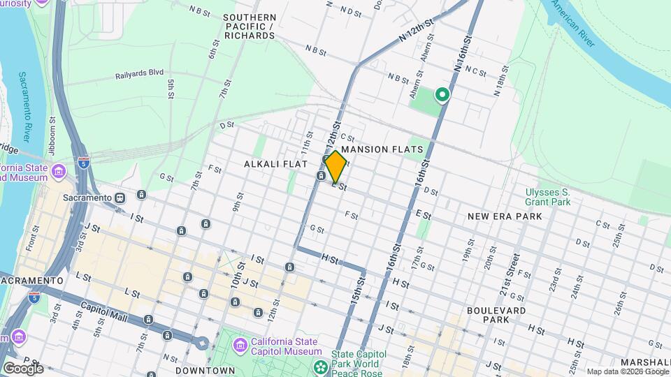 1226 E St, Unit C Map and Location Details