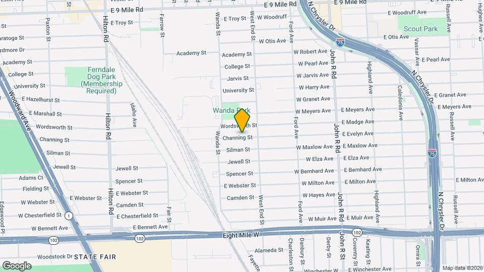 1711 Channing St Map and Location Details