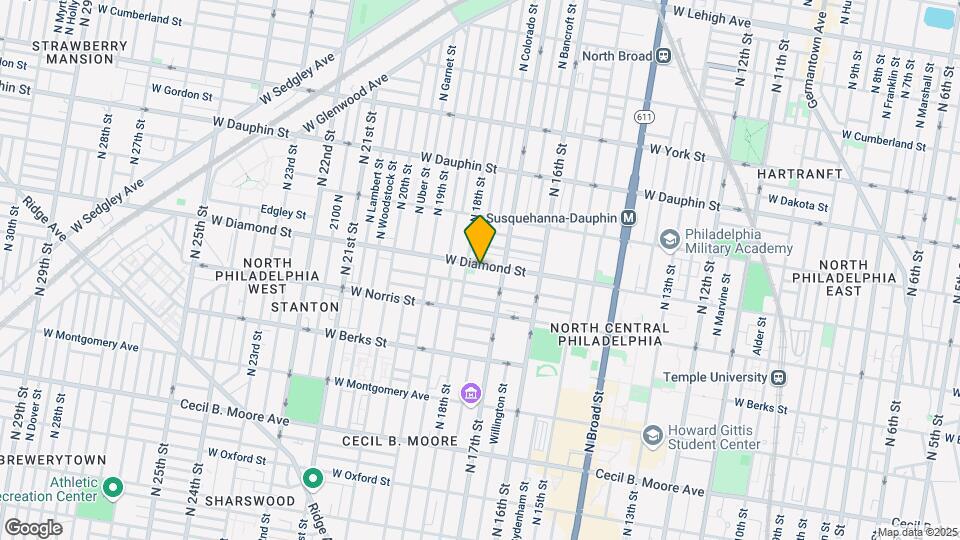 1728 W Diamond St Map and Location Details