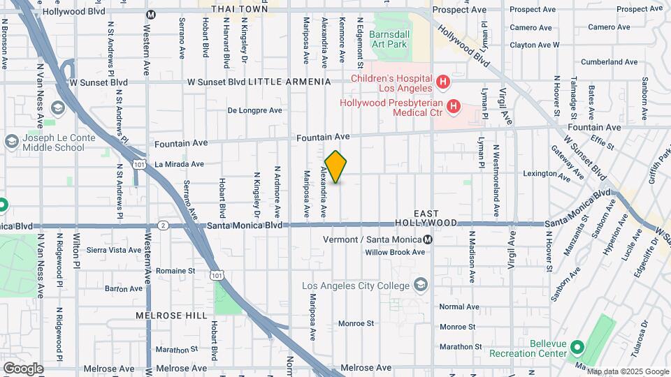 1163 N Kenmore Ave Mapa y Detalles de la Ubicación