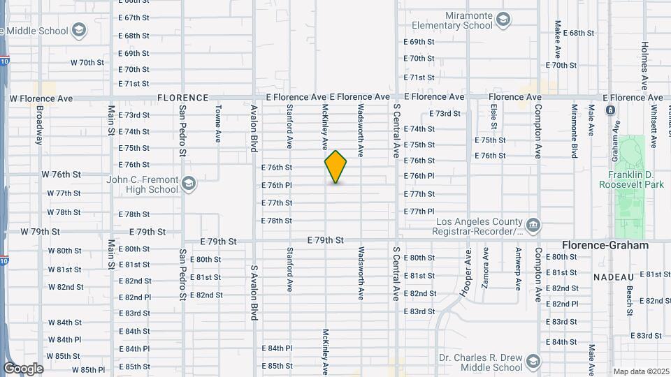 812 E 76th Pl Map and Location Details
