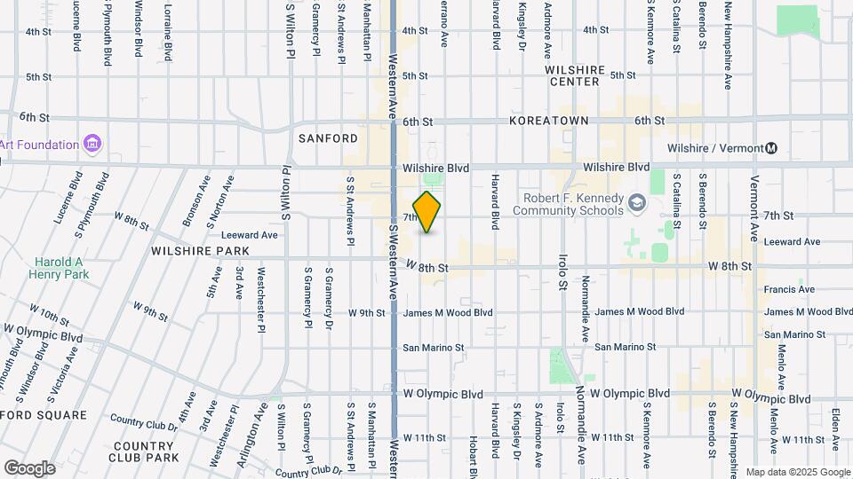 730 S Oxford Ave Map and Location Details