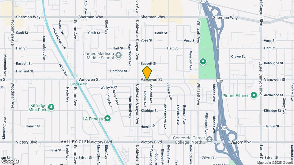 12814 Vanowen St Mapa y Detalles de la Ubicación