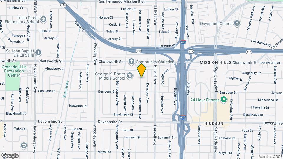 10550 Densmore Ave Map and Location Details