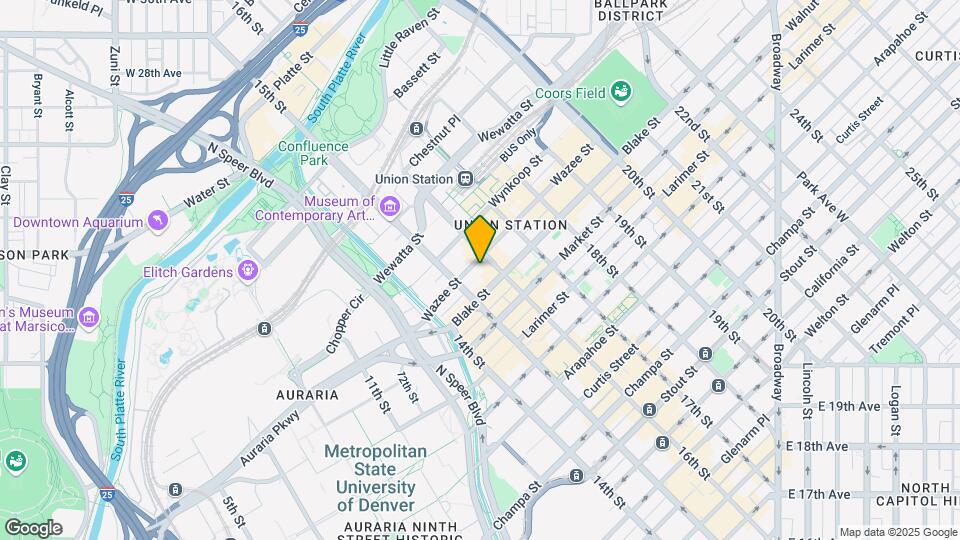 1540 Wazee St Map and Location Details