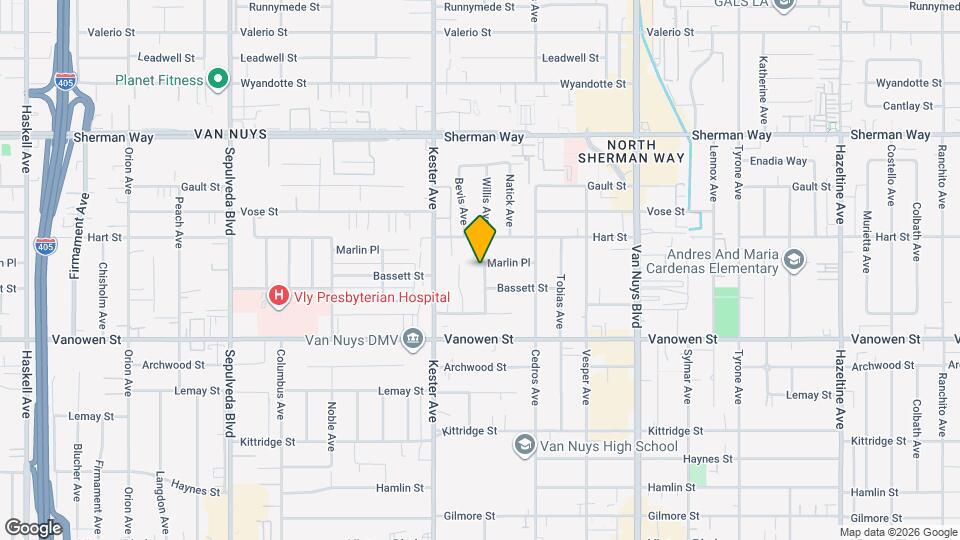 6927 Willis Ave Mapa y Detalles de la Ubicación