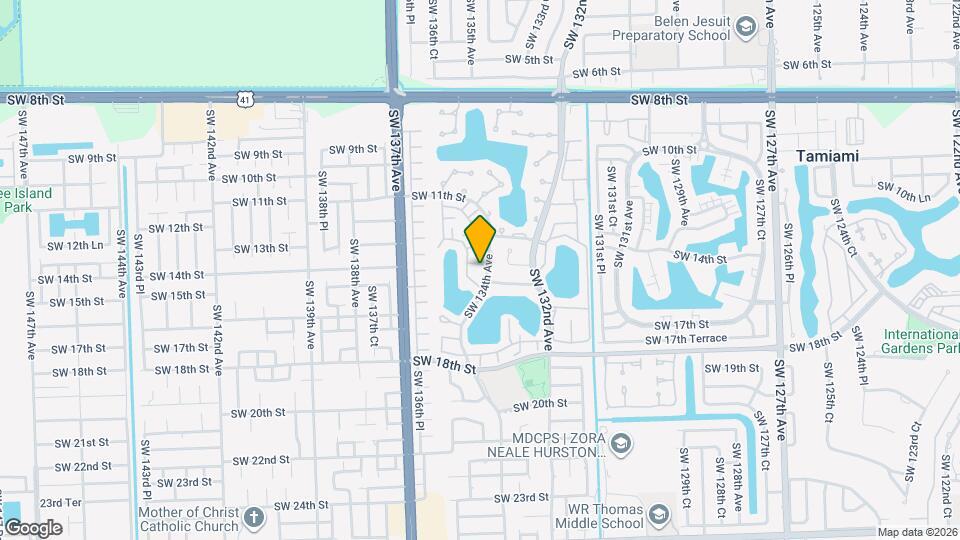 13404 SW 14th Terrace Map and Location Details