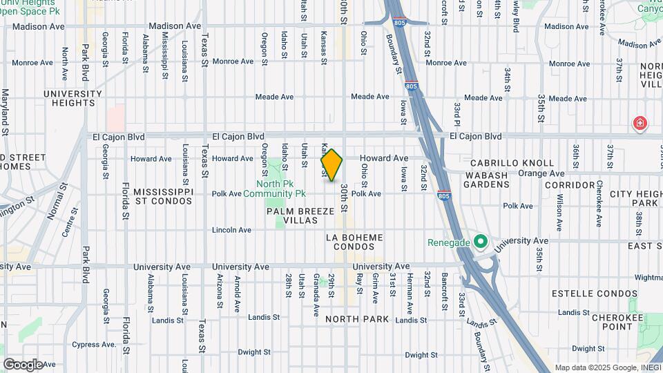 4121 1/2 Kansas St Map and Location Details