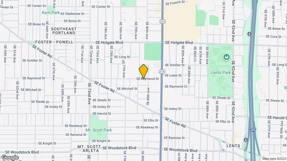 7936 SE Raymond St Map and Location Details