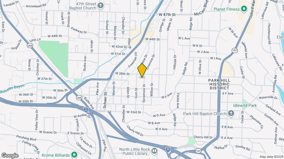 3707 Sycamore St Map and Location Details