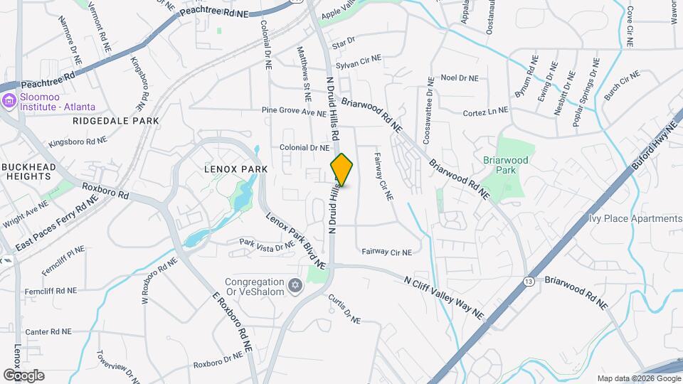 1496 N Druid Hills Rd Map and Location Details