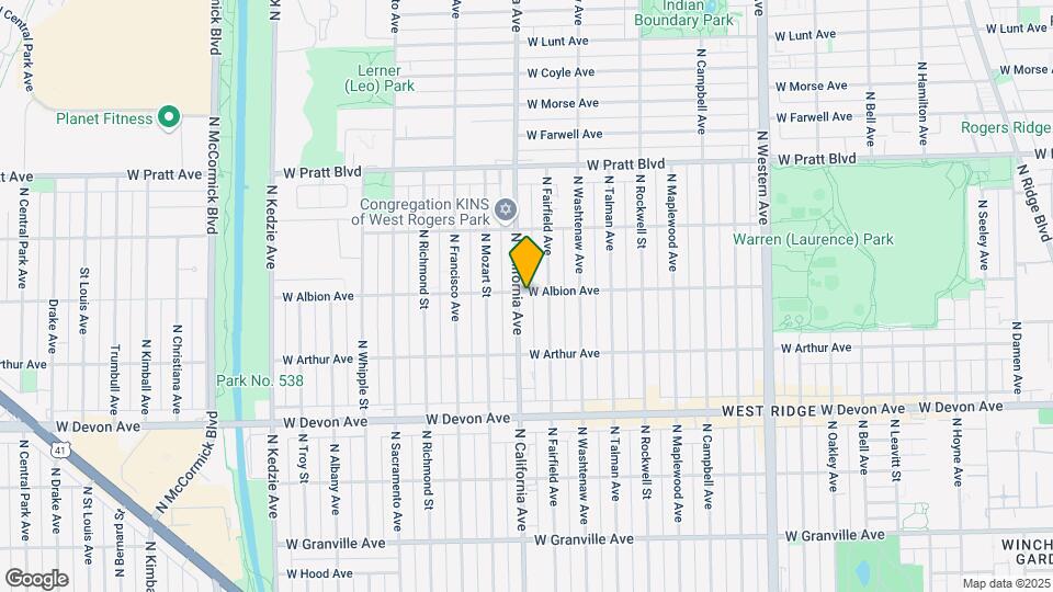 6557 N California Ave Mapa y Detalles de la Ubicación