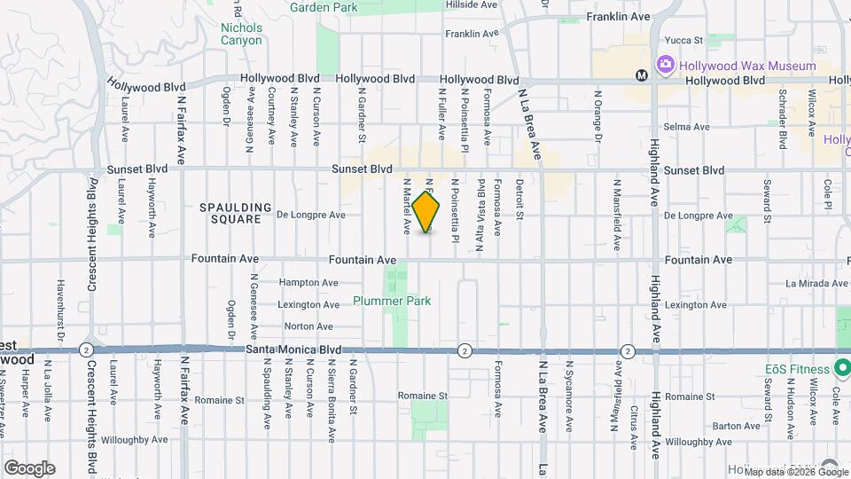 1327 N Fuller Ave Map and Location Details