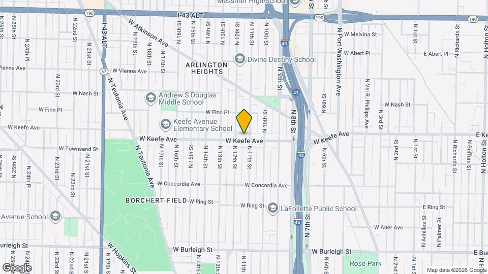 1114 W Keefe Ave Map and Location Details