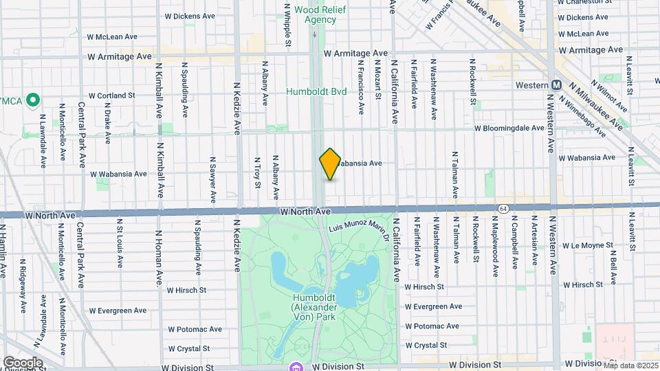 1637 N Humboldt Blvd, Unit 1K Map and Location Details