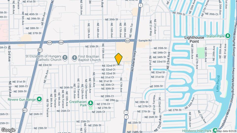 1640 NE 32nd Pl Map and Location Details