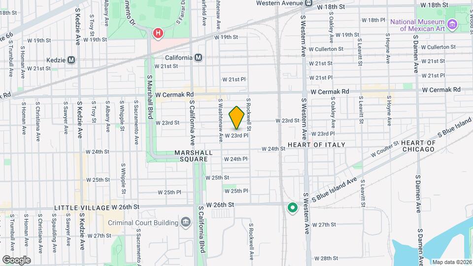 2626 W 23rd Pl, Unit 2nd Floor Map and Location Details